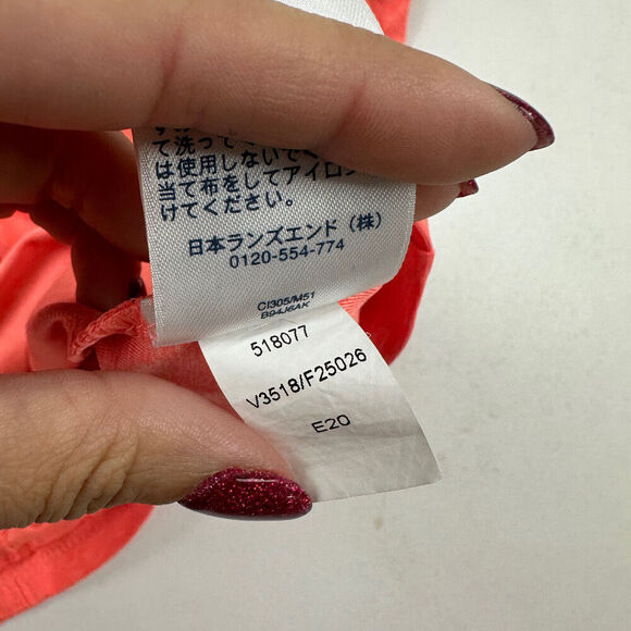 Lands’ End Girls Sz L 14 Orange Twist Open Back Activewear T-Shirt Short Sleeve - Picture 6 of 7